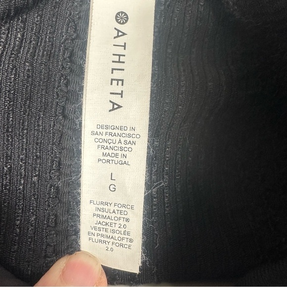 Athleta Flurry Force Black Primaloft Insulated Women’s Jacket Size L Zip Pockets - Picture 2 of 8